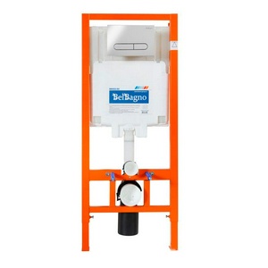 Комплект: унитаз подвесной безободковый, сиденье с микролифтом, инсталляция для подв.унитаза, крепёж, клавиша смыва цв.хром,  ZZ BelBagno Sfera-R BB046CHR/BB2111SC/BB002-80/BB005-PR-CHROME