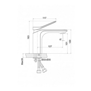 Смеситель для раковины, донный клапан click clack в комплекте, цв.хром Cersanit Odra 63050
