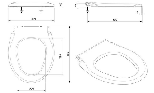 Сиденье для унитаза, с микролифтом,  ZZ Sanindusa Cetus 2103100