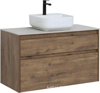 Тумба  подвесная 100 см без раковины, цвет дуб рустикальный (2 ящика) ZZ Aquanet Nova Lite 249521