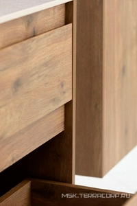 Тумба  подвесная 100 см без раковины, цвет дуб рустикальный (2 ящика) ZZ Aquanet Nova Lite 249521