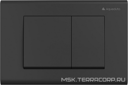 Клавиша двойного смыва для инстал., д/унитаза, (пластик цв.черный матовый),  Aqueduto Quadrado QUA0140