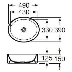 Раковина накладная  49х39 см., белая ZZ Roca Fuego 32722E000