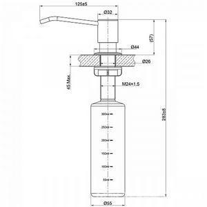 Дозатор для жидкого мыла или иного моющего средства, встраиваемый в столешницу в ванной или на кухне,цв.светлое золото, ZZ Lemark Expert LM8201LGN