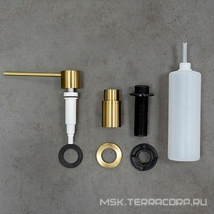 Дозатор для жидкого мыла или иного моющего средства, встраиваемый в столешницу в ванной или на кухне,цв.светлое золото, ZZ Lemark Expert LM8201LGN