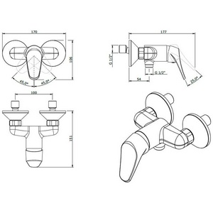 Смеситель для душа,  ZZ Sanindusa Mixa 520700111
