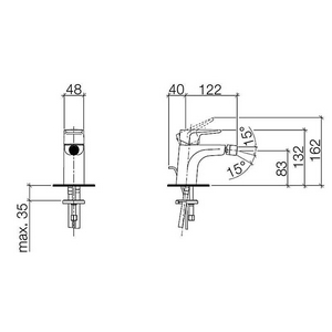 Смеситель для биде, с д/к, (цв. хром),  XX Dorn Bracht Subway 33600935-00