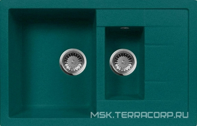 Мойка кухонная AquaGranitEx M-21k зеленая| 50x78x20