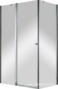 Душевой уголок 1200х1000хh1950мм, прямоугольный, Правый / Левый, распашная дверь справа, вход 550мм, (стекло прозр. 6мм, фурнит. цв.хром),  ZZ Cezares Elena ELENA-AH-1-100/90-C-Cr