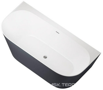 Ванна 1700x780хh600мм, пристенная, интегрирован. слив-перелив, д/к цв.хром в компл., (акрил снаружи цв.черный мат, внутри цв.белый мат),  3 ZZ Allen Brau Priority 2.31003.21/AM