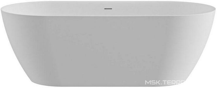 Ванна 1500х750хh570мм, отдельностоящая, интегрир.слив перелив, д/к в цвет ванны в компл.,(иск.камень Solid Surface цв.белый мат), Relax ZZ Cezares relax CZR-RELAX-150-75-57-SSB