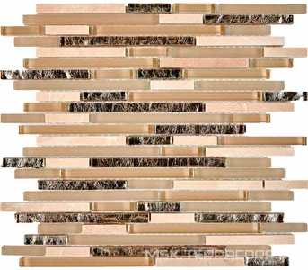 Мозаика 729 из мрамора и стекла (чипы 10x48/98/148) 28,6х30 Мастера Керамики Glass 729