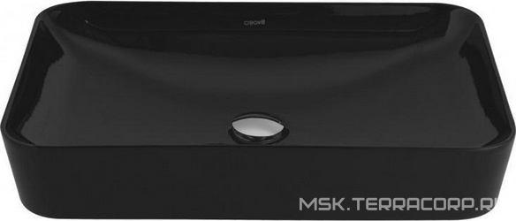 Раковина-чаша накладная Ultra 60x39,6 см см, БЕЗ отверстия для смесителя, цв.черный KL