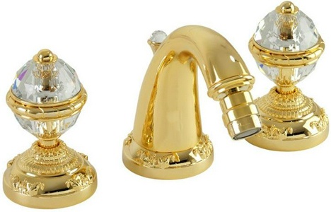 Смеситель для биде на 3 отв., ручки Swarovski, цвет золото ZZ Migliore Cristalia 27180