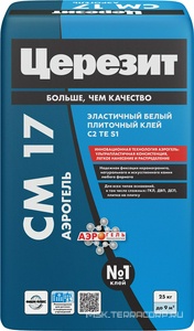 Клей для крупноформ. керамогранита Аэрогель СМ17 белый 25 кг Церезит CM 17 3040025