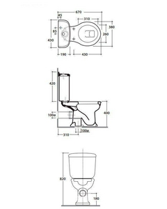 Унитаз моноблок 67х38см, слив в пол, с комплектом креплений, цвет: белый,  ZZ Globo Paestum PA003.BI
