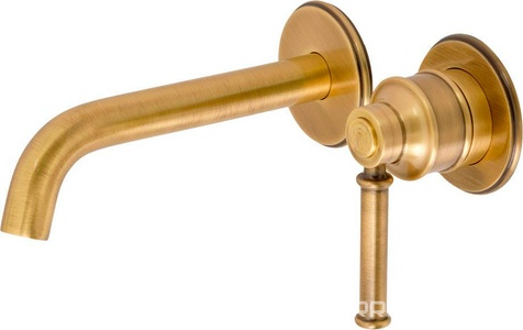 Смеситель для раковины, встраиваемый в стену, излив 180мм, встр.часть, нажимной д/к, в компл., (цв.бронза),  ZZ Migliore Ermitage Mini 31426