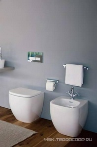 Биде напольное 560х360хh430мм, с 1 отв. д/смес., (крепл. в компл.), с покрытием LCC,  ZZ Laufen Palomba 8.3280.1.400.304.1