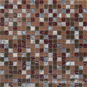 Мозаика Мозаика HK-49 сливовый микс Crystal+Stone ХХ|32.7x32.7 Мастера Керамики Glass & Stone HK-49