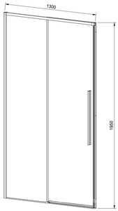 Дверь для душа, в нишу 1300хh1950мм, раздвиж, 1 дверь, 1 неподв.секция, правая/левая, (стекло прозрач.6мм Easy Clean, фурн.цв.черный матов),  ZZ Vincea Slim-N VDS-4SN130CGB