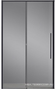 Дверь для душа, в нишу 1300хh1950мм, раздвиж, 1 дверь, 1 неподв.секция, правая/левая, (стекло прозрач.6мм Easy Clean, фурн.цв.черный матов),  ZZ Vincea Slim-N VDS-4SN130CGB