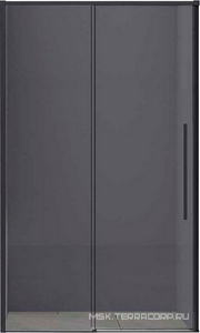 Дверь для душа, в нишу 1200хh1950мм, раздвиж, 1 дверь, 1 неподв.секция, правая/левая, (стекло тониров.6мм Easy Clean, фурн.цв.черный матов.), ZZ Vincea Slim-N VDS-4SN120CGB