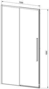 Дверь для душа, в нишу 1200хh1950мм, раздвиж, 1 дверь, 1 неподв.секция, правая/левая, (стекло тониров.6мм Easy Clean, фурн.цв.черный матов.), ZZ Vincea Slim-N VDS-4SN120CGB