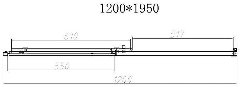 Дверь для душа, в нишу 1200хh1950мм, раздвиж, 1 дверь, 1 неподв.секция, правая/левая, (стекло тониров.6мм Easy Clean, фурн.цв.черный матов.), ZZ Vincea Slim-N VDS-4SN120CGB