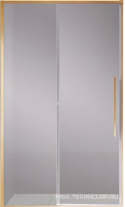Дверь для душа, в нишу 1300хh1950мм, раздвиж, 1 дверь, 1 неподв.секция, правая/левая, (стекло прозрач.6мм Easy Clean, фурн.цв.браш.золото),  ZZ Vincea Slim-N VDS-4SN130CLG