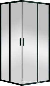 Душевой уголок 900х900хh1900мм, квадрат, правый/левый, (стекло тонированное 6мм, фурн.цв.черный мат.),  ZZ Vincea Garda VSS-1G900CGB
