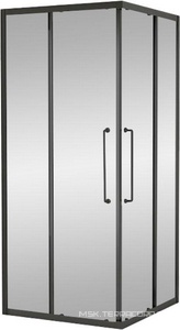 Душевой уголок 1000х1000хh2000мм, квадратн., 2 сдвижные дверцы с 2-мя неподв. сегм. (стекло прозрачное 8 мм, фурнит. цв.оружейная сталь), Relax ZZ Cezares relax RELAX-304-A-2-100-C-GM