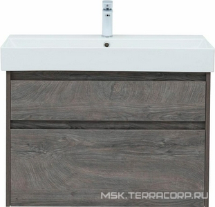 Тумба подвесная "" -85 см, цвет дуб рошелье, 2 выдвижн. ящик, БЕЗ раковины ZZ Aquanet Nova Lite 249937