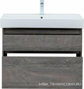 Тумба подвесная "" -85 см, цвет дуб рошелье, 2 выдвижн. ящик, БЕЗ раковины ZZ Aquanet Nova Lite 249937