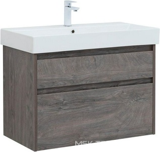 Тумба подвесная "" -85 см, цвет дуб рошелье, 2 выдвижн. ящик, БЕЗ раковины ZZ Aquanet Nova Lite 249937