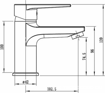 Смеситель для раковины, без донного клапана, цв.хром ESKO Budapest BT26