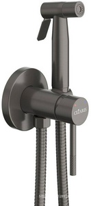 Смеситель совмещённый с гигиеническим душем, готовый комплект: лейка, шланг 120см., скрытая часть, (цв.оружейная сталь), Relax ZZ Cezares relax RELAX-DIF-GM