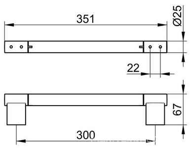 Полотенцедержатель 300мм, (цв.хром),  ZZ Keuco Plan 14907 010000