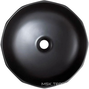 Раковина накладная на столешницу, круглая 410х410хh135мм, без отв.д/смесит., без перелива, (цв.черный матовый), BelBagno ZZ BelBagno Универсал BB1409H301