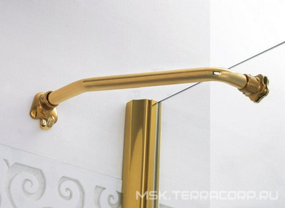 Душ.угол.1200х900хh1950мм,R550,ассиметрич, "Левая" (петли справа),вход 730мм,(стек.8мм, матов.с прозр.рис, фурн. цв.зол.),Magic-RP ZZ Cezares Magic-Royal Palce MAGIC-RH-1-120/90-ROYAL PALACE-PP-G-L