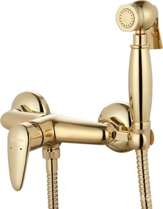 Смеситель для гигиенического душа, с установочным комплектом и аксессуарами, цв.золото ZZ Lemark Pramen LM3318G