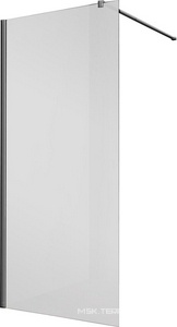 Душевая перегородка 1200хh2000мм, правая/левая, (стекло прозрачное 8мм, поперечн. укорачиваемый кронштейн 1200мм, фурнит.цв.ворон.сталь),  ZZ Vincea Walk-In VSW-1H120CLGM