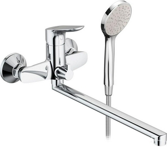 Смеситель для ванны/душа Origin Bit, c длинным изливом 350мм, с аксессуарами, хром ZZ Damixa Jupiter 779500001