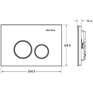 Кнопка двойного смыва, пневм., для инсталляции д/унитаза, (стекло цв.белый, кнопки цв.хром),  2.0 ZZ Allen Brau Priority 9.20005.20