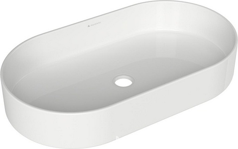 Раковина накладная на столешницу, овальная, 600x390хh120мм, без отв.д/смесит., без перелива, (цв.белый глянец),  Aqueduto Espiral ESP0210