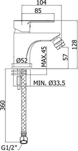 Смеситель для биде (цв. хром) Blu ZZ Paffoni blu BLU135CR