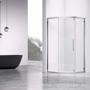 Душевой уголок 1000х1000хh2000мм, 5-ти угольный, раздвижная дверь правая/левая, с 2 неподв.сегментами, (стекло прозрачное 6мм, фурн.цв.хром),  ZZ Vincea Show VSP1-4SH100CL