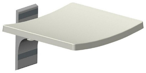 Сидение откидное, для душа, 374х210х370мм, квадратн., макс нагрузка 150кг., (алюминий, дюрапласт цв.белый), крепёж в компл., Сubo XXZZ