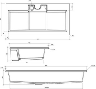 Раковина 90 см"Фортуна" - для мебели ""(без тумбы не продается) ZZ Aquanet Алвита 187182