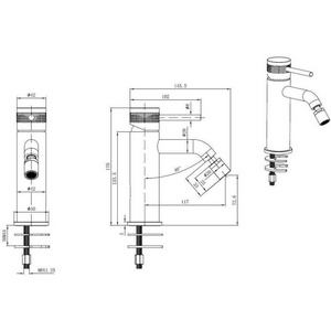 Смеситель для биде, с д/к, (цв.черный матовый),  ZZ Allen Brau Priority 5.31A04-31