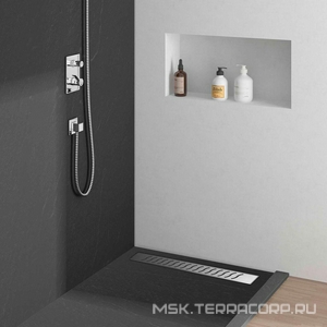 Душевой лоток 800 мм, пропускн.спос-ть 48 л/мин, с перфорир. решеткой, (цв.хром),  ZZ Vincea Say Optima SAY.601.80.P.BUK